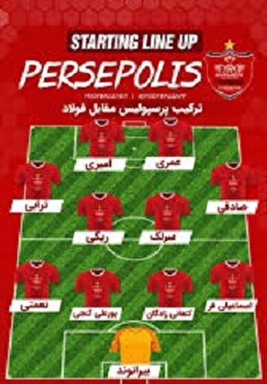 ترکیب احتمالی تیم فوتبال پرسپولیس مقابل فولاد